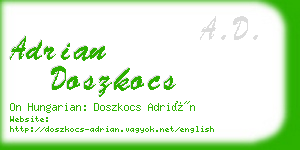 adrian doszkocs business card